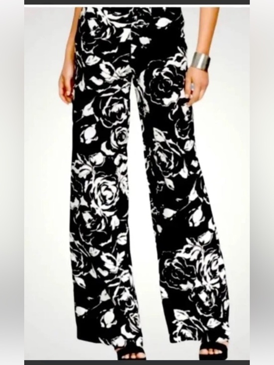 Ralph Lauren Pants - Ralph Lauren Black & White Floral Wide-Leg Pants NWOT SIZE 6